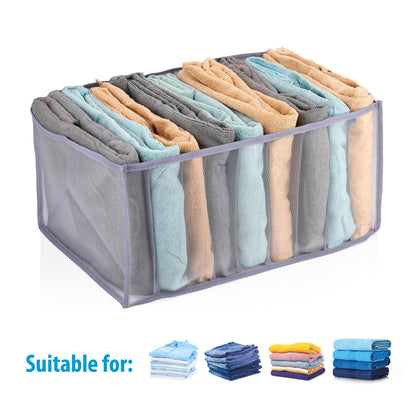 Organizer per armadio, 44 x 29 x 22 cm, con 9 scomparti, pieghevole, colore: grigio