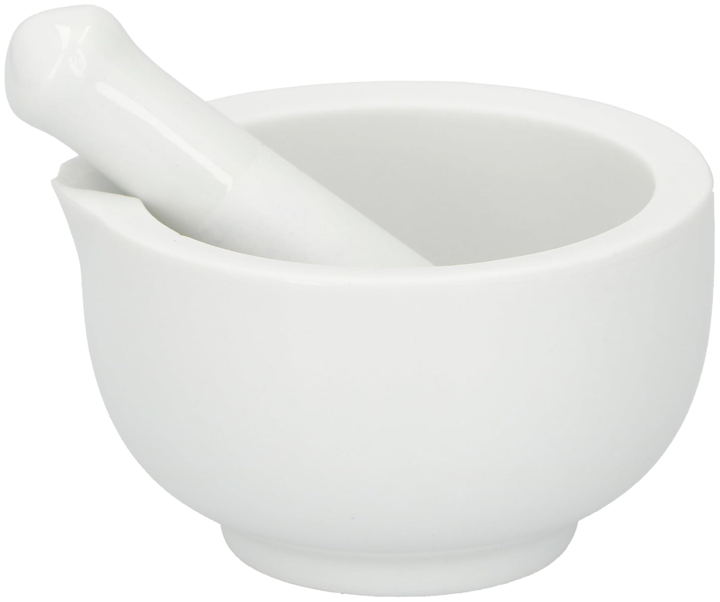 Smerigliatrice a forma di pestello e mortaio, in porcellana bianca, 8,5 cm