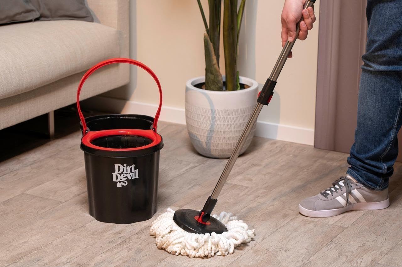 Set Mocio Dirt Devil con Strizzatore e Secchio 16L - Microfibra