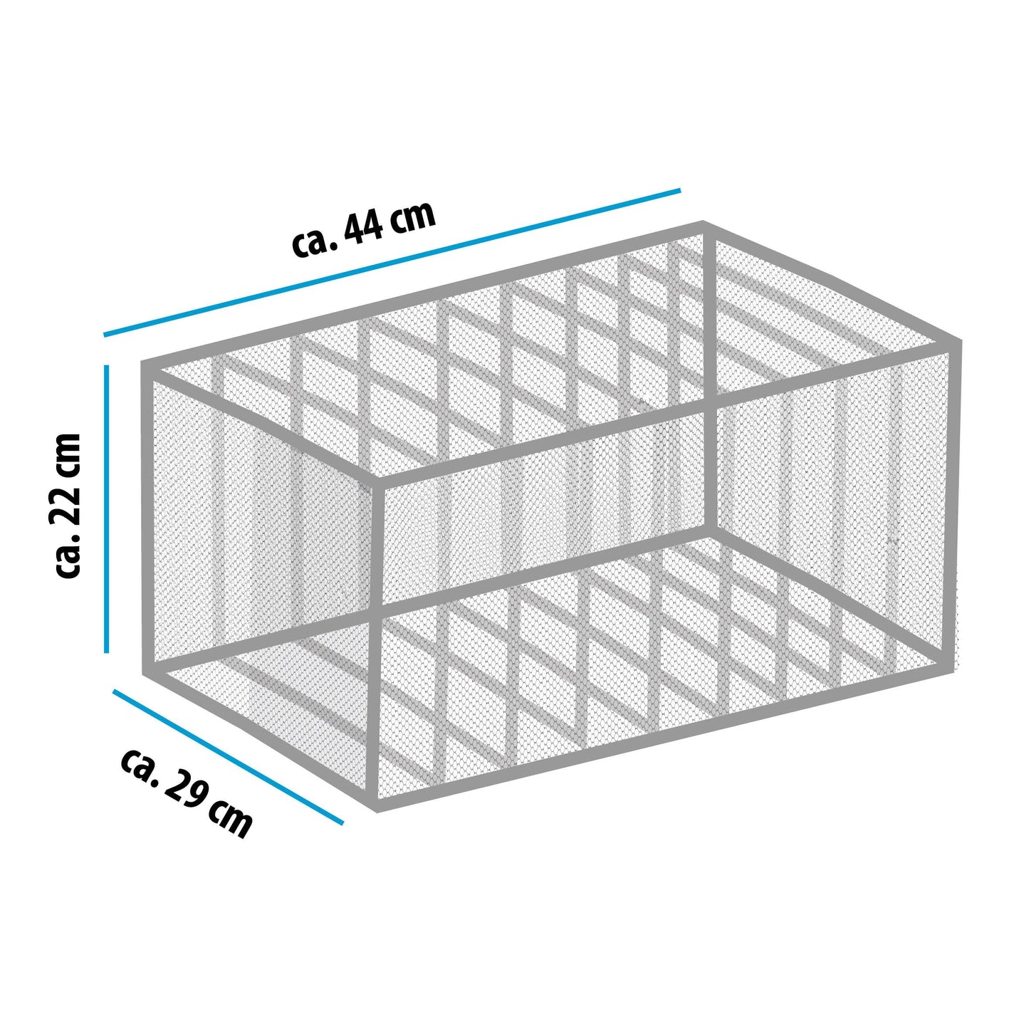 Organizer per armadio, 44 x 29 x 22 cm, con 9 scomparti, pieghevole, colore: grigio