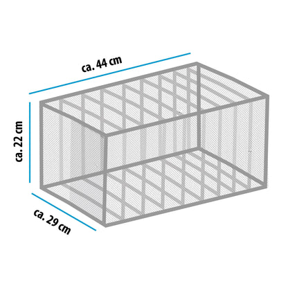Organizer per armadio, 44 x 29 x 22 cm, con 9 scomparti, pieghevole, colore: grigio