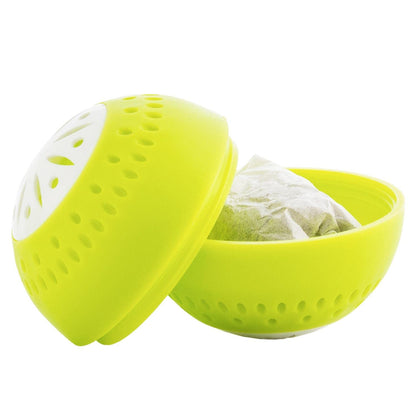 InnovaGoods - 3 boules écologiques pour réfrigérateur, prolongent la fraîcheur des aliments, neutralisent les odeurs, écologiques, ABS et charbon actif, jaunes, 5 x 5 x 5 cm