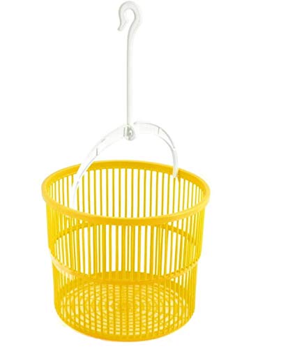 Panier à pinces à linge avec 2 crochets et 10 pinces colorées - Fabriqué en Italie