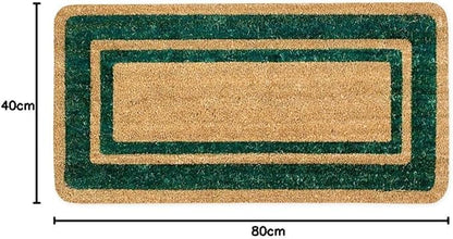 Zerbino Cocco Naturale Bordo Decorativo - Antiscivolo Interno/Esterno - 4 Dimensioni 3 Colori