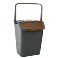 Pattumiera Ecoplast 35L Marrone Raccolta Differenziata Apertura a Libro