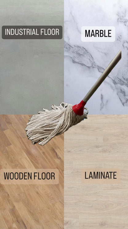 Mop Cotone Professionale 270g Attacco a Vite - Confezione 6 Pezzi - Lavabile 30 Volte Made in Italy