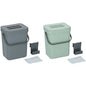 Kitchen Bathroom Trash Can with Hook for Cabinet Door and Adhesive Wall Mounting Space-Saving Under-Sink Bin with Lid 2 Colors