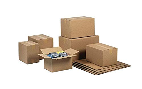 FOLDABLE CORRUGATED CARDBOARD BOXES FOR MOVING AND SHIPPING SIZE 20X15X25 CM. COLOR HAVANA