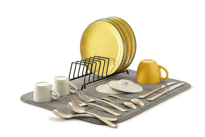 Égouttoir à vaisselle en microfibre avec grille à 9 compartiments