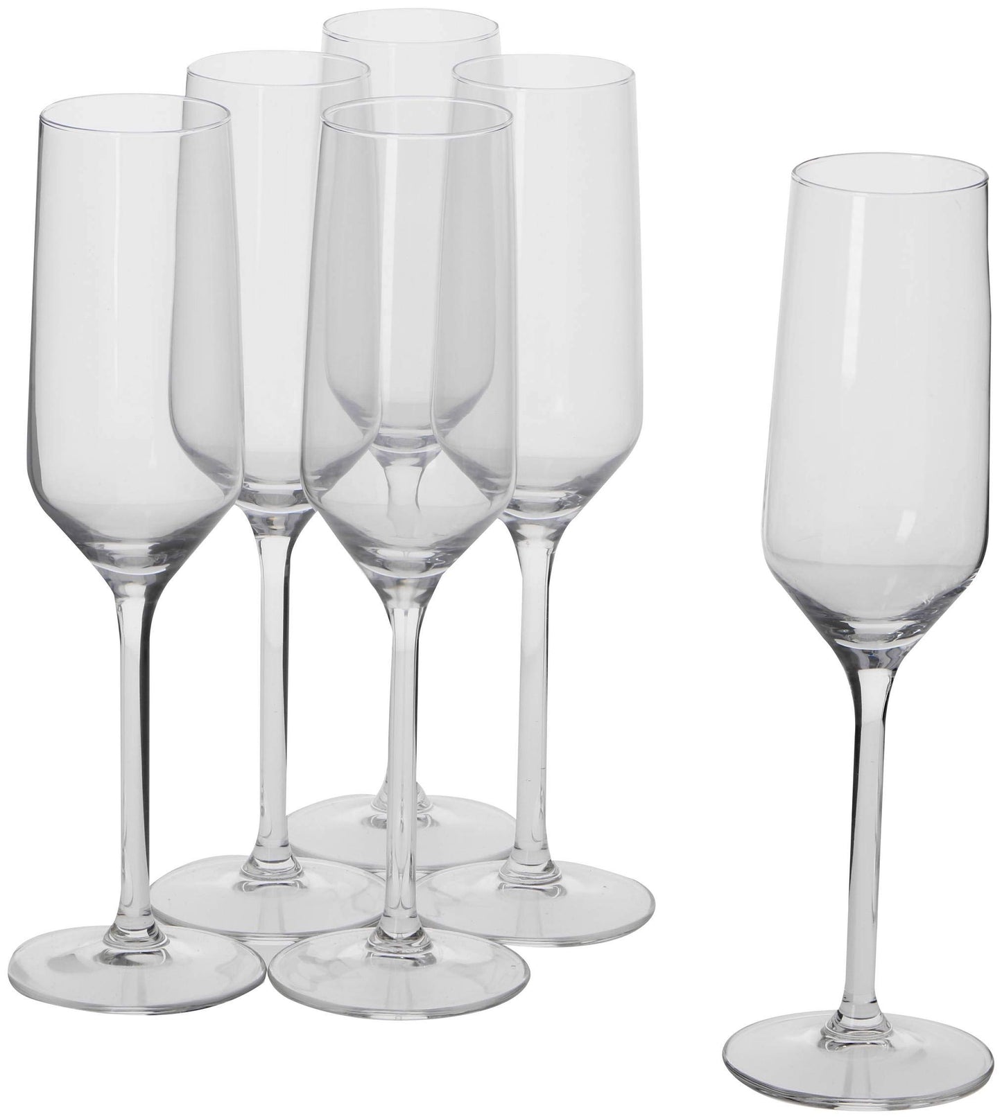 Set 6 Bicchieri Flute Champagne 22cl - Calici Eleganti per Prosecco, Spumante e Vino Frizzante - Lavabili in Lavastoviglie