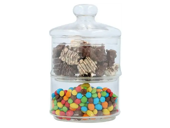 Barattolo Portalimenti in Vetro 2 Livelli | Ø16×28 cm | Dolci, Biscotti, Alimenti | Alpina