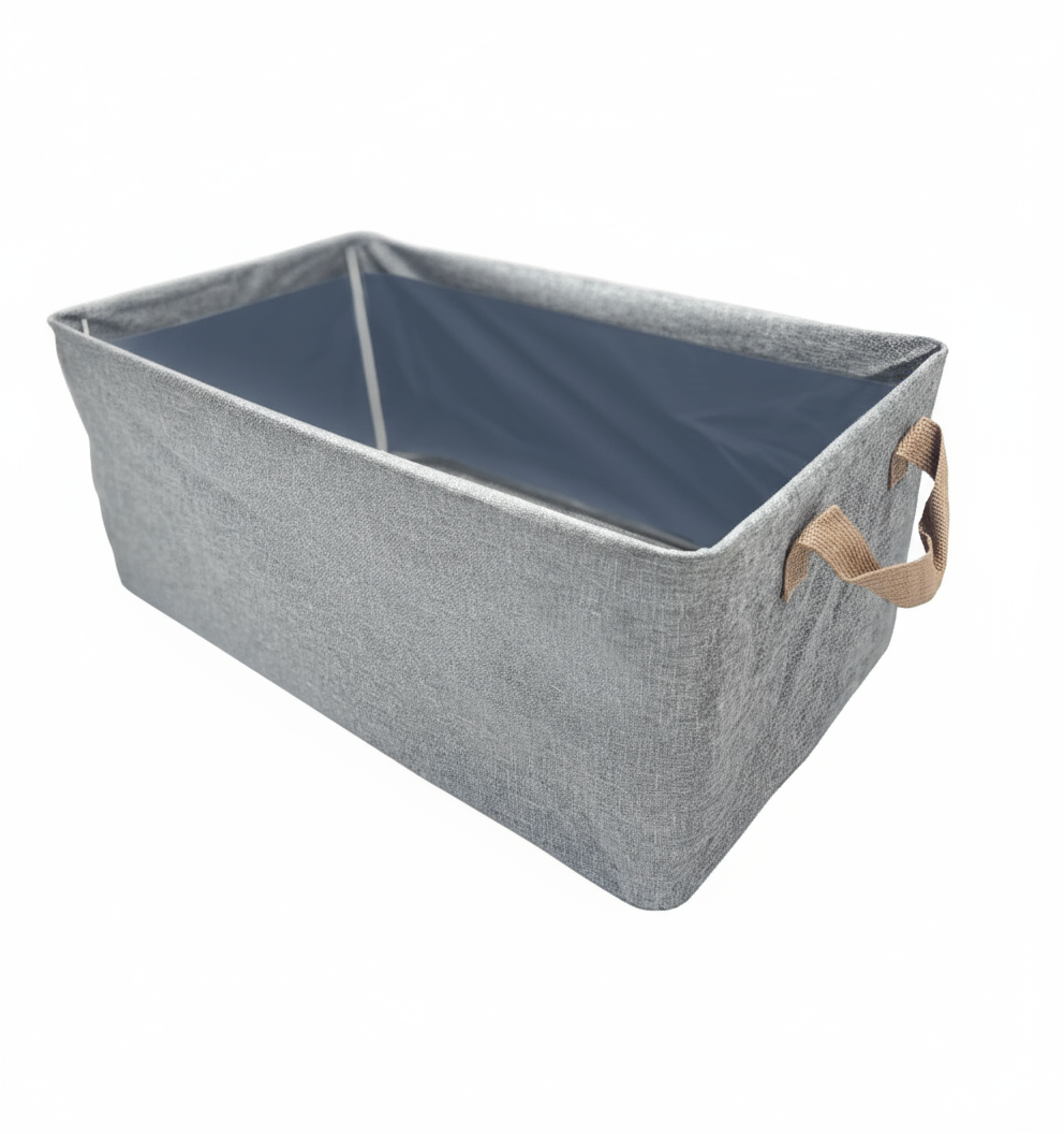 Scatola Organizer Armadio con Struttura Metallo 46x29x19cm - Contenitore Tessuto Non Tessuto Antipolvere per Vestiti Biancheria Accessori