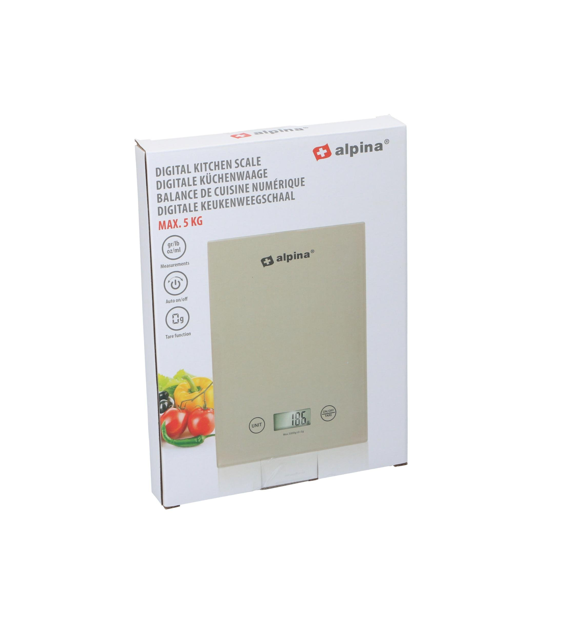 Bilancia Digitale Cucina Alpina 5kg Display LCD