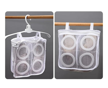 Rete per Lavaggio Scarpe in Lavatrice - 2 Scomparti 32x29x12cm - Sacchetto Protettivo