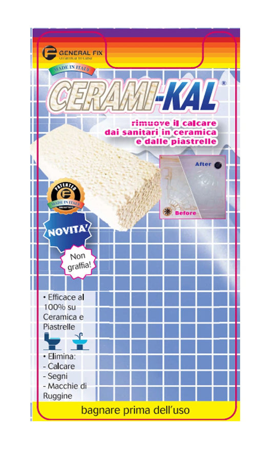 Cerami-Kal - Pietra Bianca Naturale Anti-Calcare Pulitore per Ceramica e Sanitari