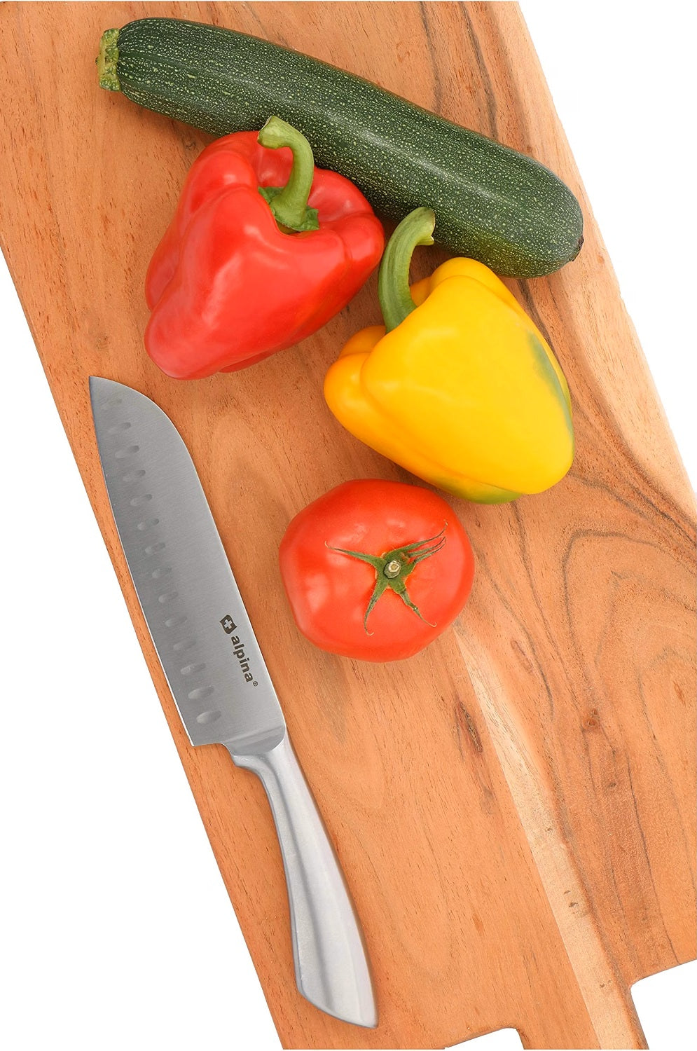 Coltello Santoku 32 cm – Lama Alveolata in Acciaio Inox, Manico Ergonomico