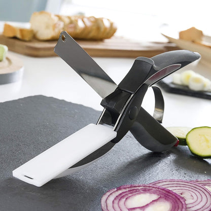 Coltello-Forbici con Mini Tagliere Integrato InnovaGoods - 2 in 1 Multifunzione
