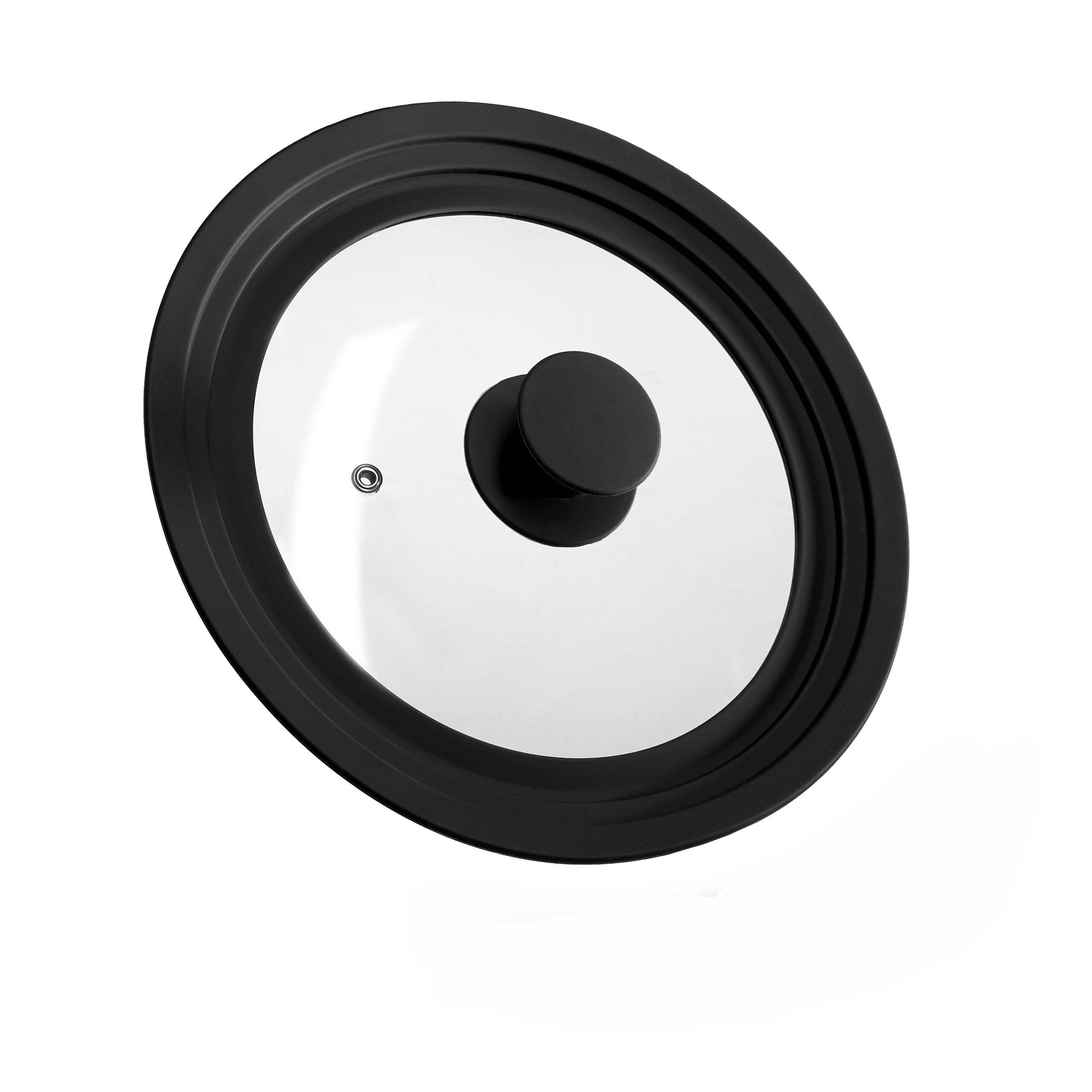 Couvercle universel Relaxdays avec bord en silicone et trou de vapeur pour casseroles et poêles Ø 20-24 cm, couleurs variées