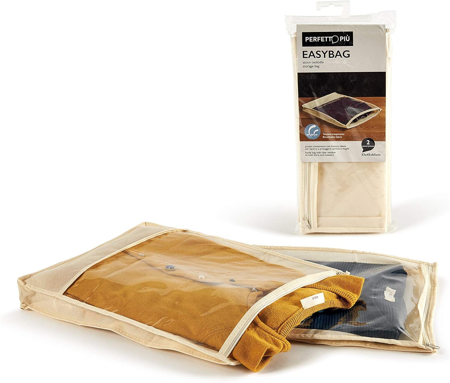 Easybag Pullover Sacco Custodia TNT, 2 Pezzi, cm 33X45, H 5 2 colori