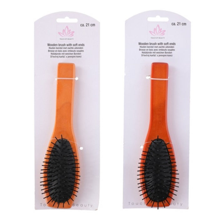 Set 2 Spazzole per Capelli – Manico in Legno e Setole Morbide Effetto Massaggiante