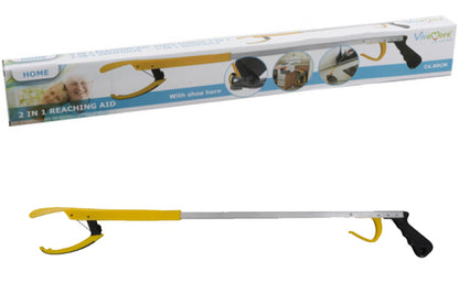 Pinza Raccogli Oggetti 80cm con Calzascarpe Integrato - Ausilio Anziani e Mobilità Ridotta