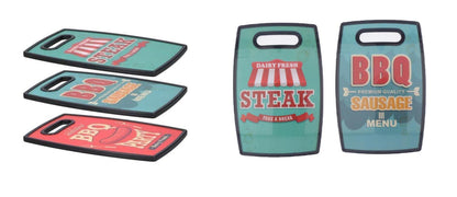 Set 3 Taglieri Decorativi Vintage BBQ Steak