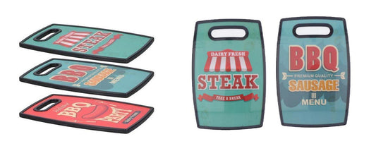 Set 3 Taglieri Decorativi Vintage BBQ Steak