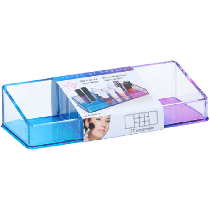 Organizzatore Cosmetici 11 Scomparti Trasparente Colorato