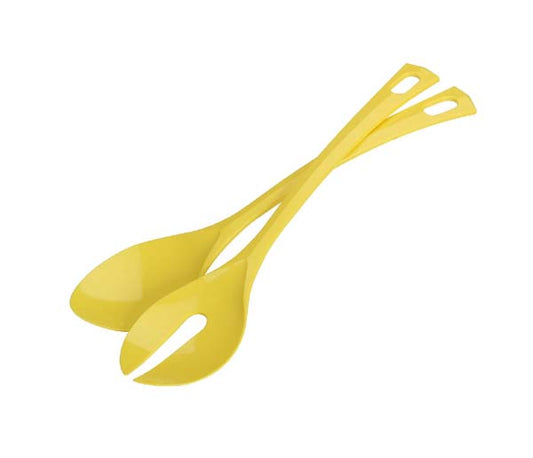 Set Posate Insalata 30cm - Cucchiaio e Forchetta Giallo