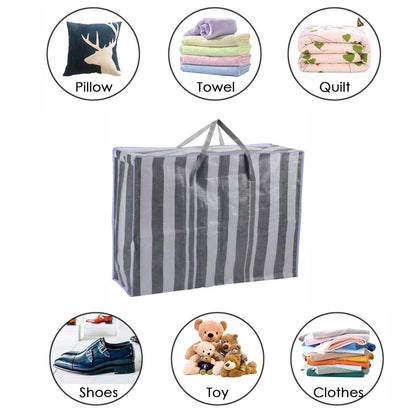 Borsa Portaoggetti XL 125L con Cerniera - Organizer per Traslochi, Vestiti e Viaggi