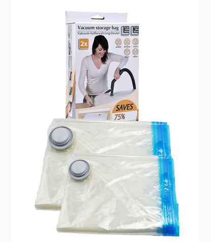 Sacchi Sottovuoto per Vestiti, 86 x 50/130 x 74 cm, 2 Pezzi, Multicolore, Unica