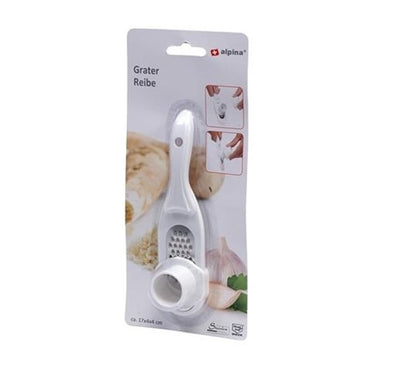 Grattugia Mini Aglio e Noce Moscata 17x4cm Alpina - Acciaio Inox Ergonomica