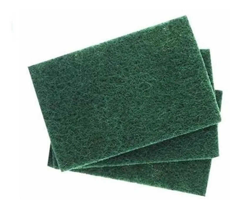 24 Fibra Pulizia Abrasiva Sintetica Professionale Verde Cm.15x30, Formato XXL