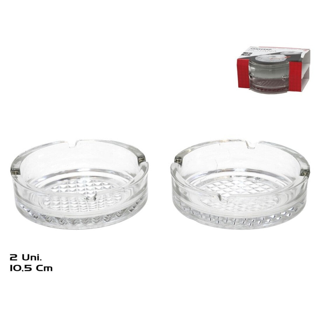 Set 2 Posacenere Tondi 10,5cm Design Moderno Interno Esterno