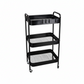 Carrello Multiuso 3 Ripiani Lolly 78x30x45cm Nero Ruote