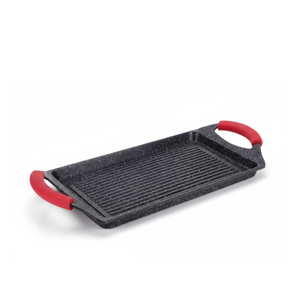 Euronovità EN-22134 Grill Pan, Stone, Black, 36x24x3 cm