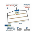 Gruccia Portapantaloni 3 Livelli 36cm Metallo Legno Armadio