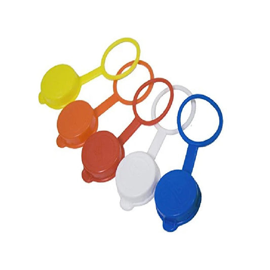20 PLASTIC BOTTLE CAPS WITH COLLAR UNIVERSAL SIZE FOR ALL BOTTLES MIXED COLORS