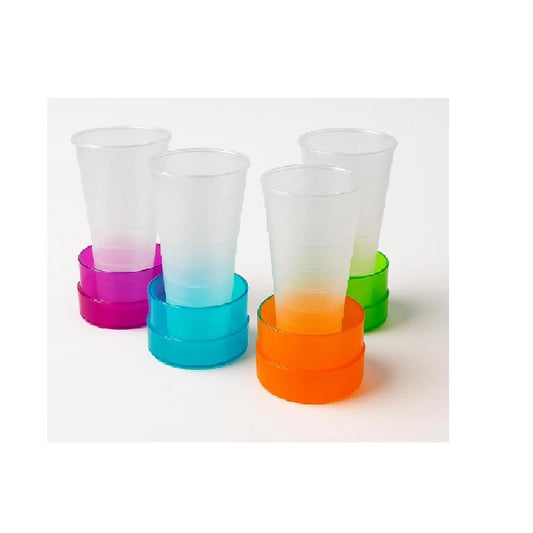 FERCASASHOP® 4 PCS Collapsible Cup, 115 ml, Plastic, Assorted Colors
