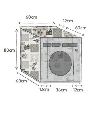 Fercasashop® - PVC washing machine cover with zippers, plush bottom, random colors and patterns