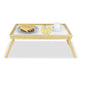 FERCASASHOP - Bed Tray, Armchair Tray, Folding Bamboo Tray, Breakfast Tray, with Folding Legs, Natural Color, Brown, 31x50x23.5 cm