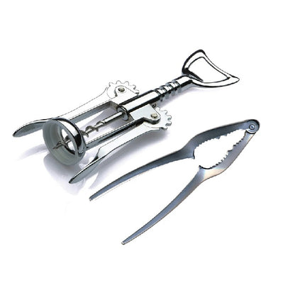 SET Cavatappi levatappi con schiaccianoci apribottiglia