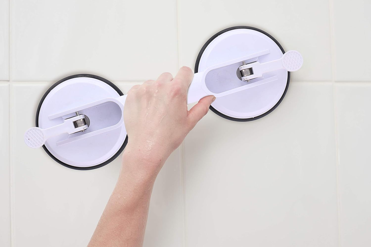 Maniglione di Sicurezza a Ventosa per Bagno, Doccia e WC – Estensibile 57 cm, Senza Forare