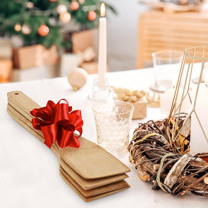 Set di 4 Spatole da Cucina in Bambù Naturale 30cm - Ecologica, Resistente al Calore, Antigraffio