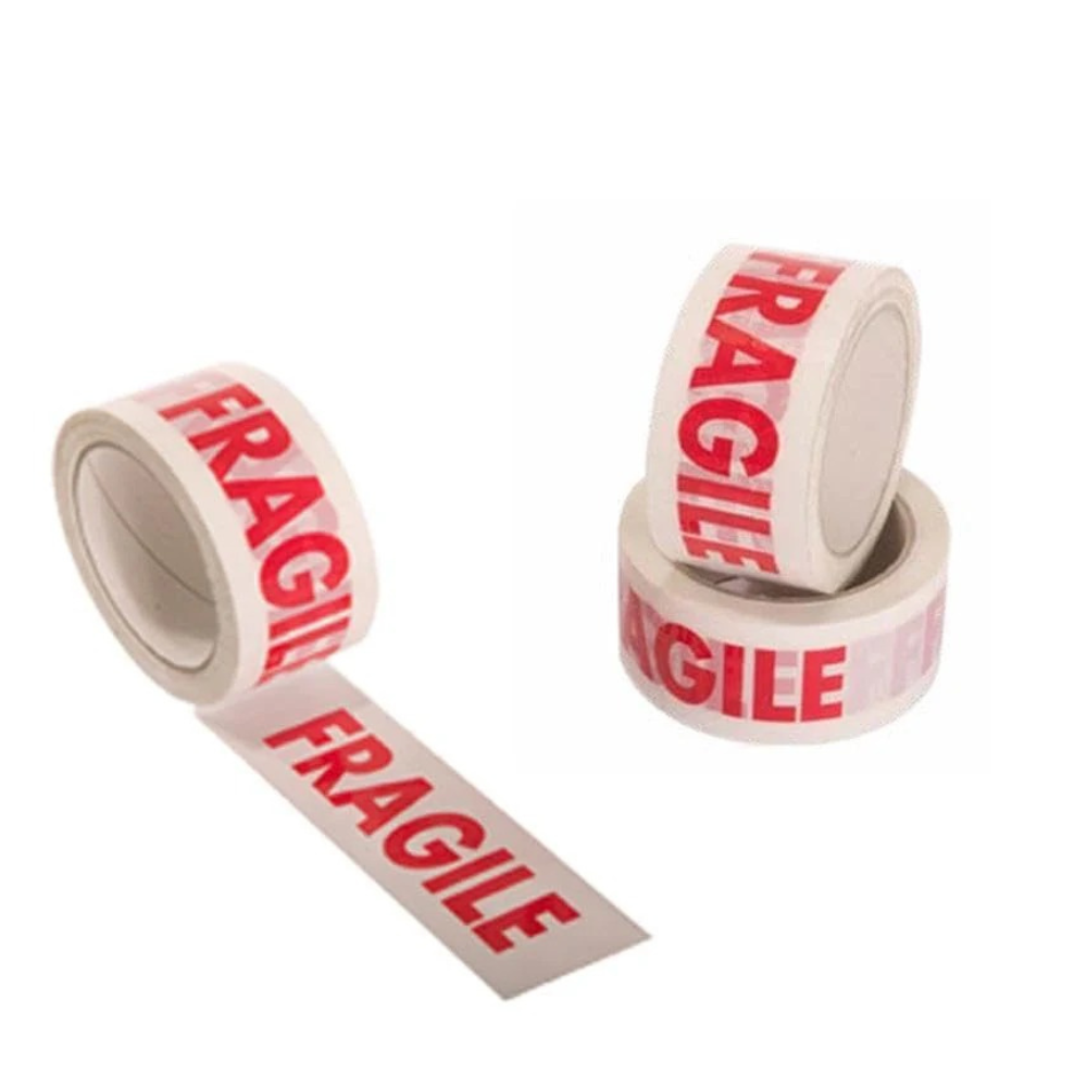 Ruban adhésif « Fragile » 50 mm x 66 m - Ruban d'emballage rouge et blanc pour expédition