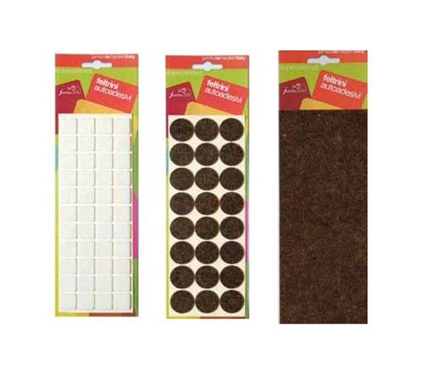 Feltrini Autoadesivi per Sedie Antigraffio - Tondi e Quadrati Marrone Bianco - Protezione Pavimenti -5 Confezioni