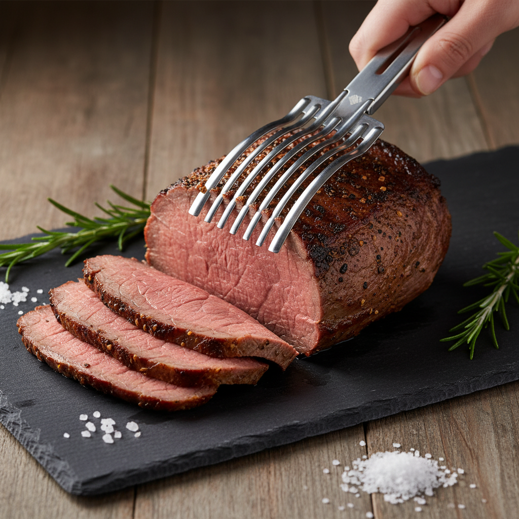 Trancheuse à viande professionnelle en acier inoxydable - Pince à rôtir