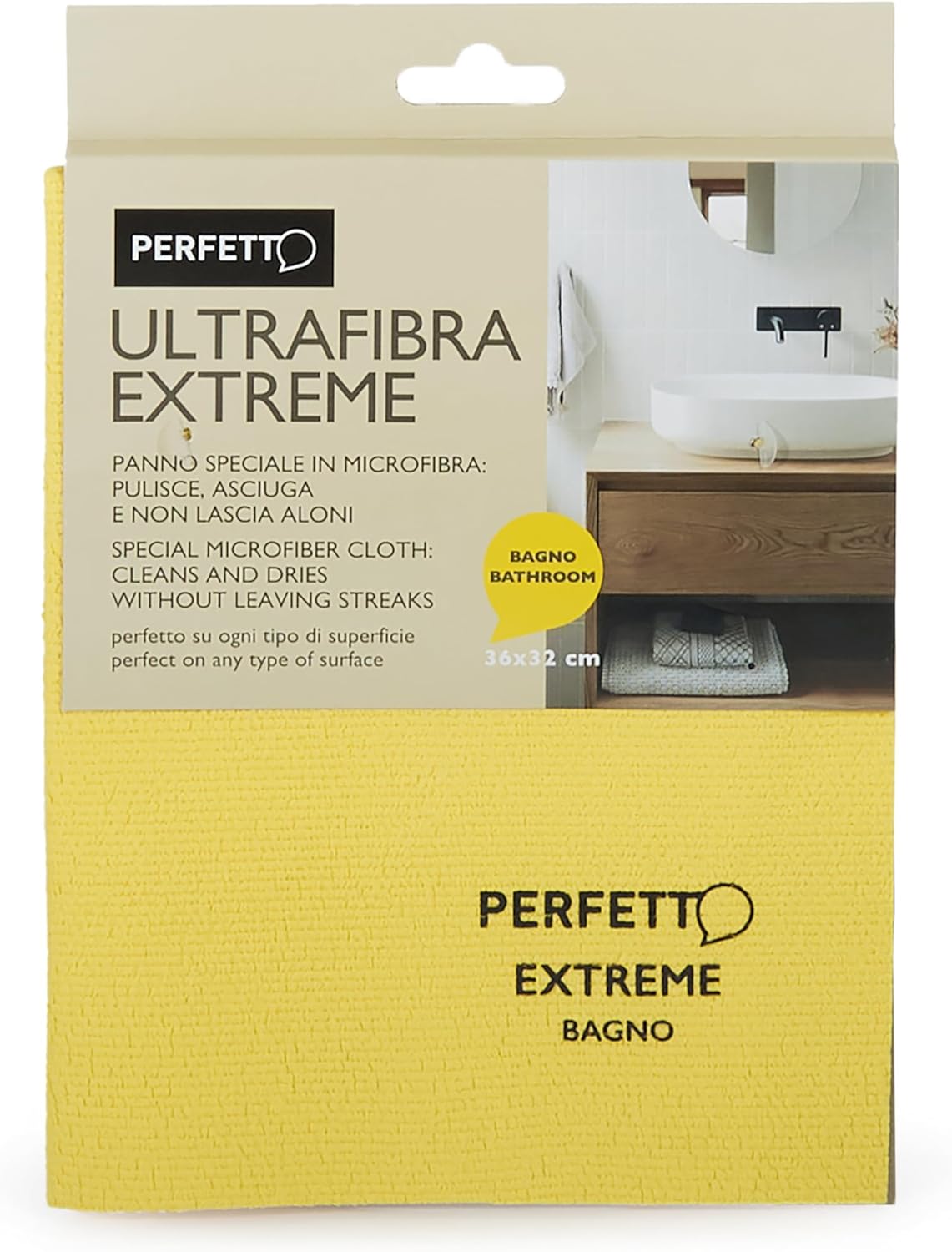 Perfetto Extreme Multipurpose Cloth for Steel/Glass, Fabric, Blue, 36x32x0.5 cm