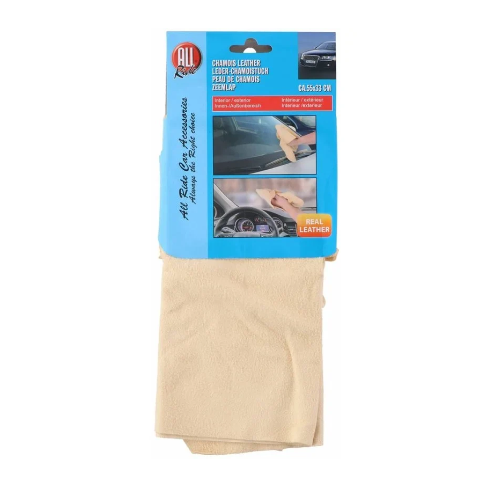 Panno Scamasciato in Vera Pelle per Auto 55x33 cm – Asciugatura Senza Aloni