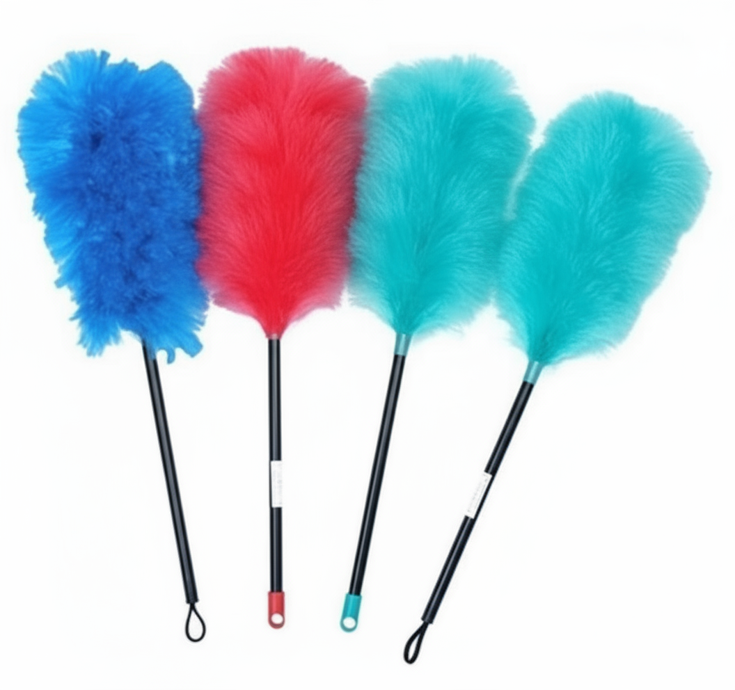 Piumino Antipolvere Sintetico Manico Corto - Per Casa Auto e Superfici Delicate